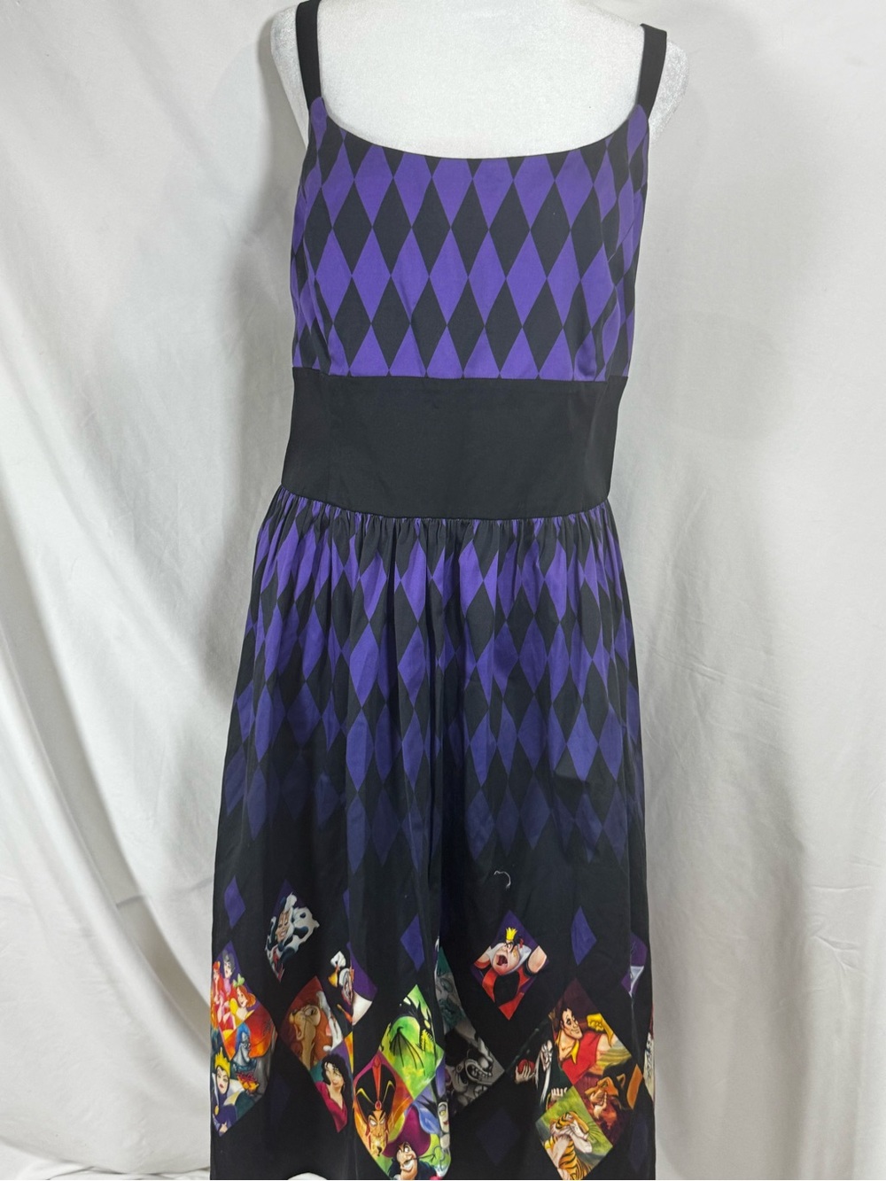 NWTDisney Parks sleeveless fit flair midi dress featuring Disney Villains 2X - Picture 6 of 11